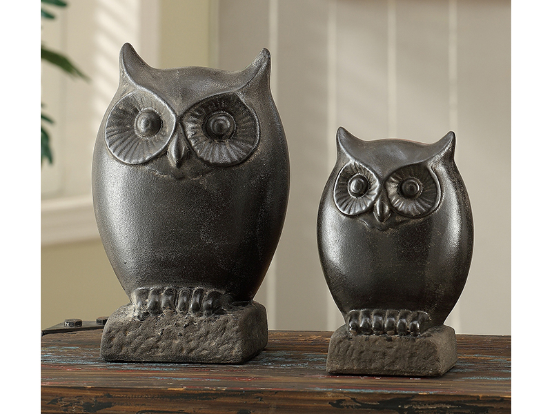 NIGHT OWL STATUES 2 LI SET 13x32 CM