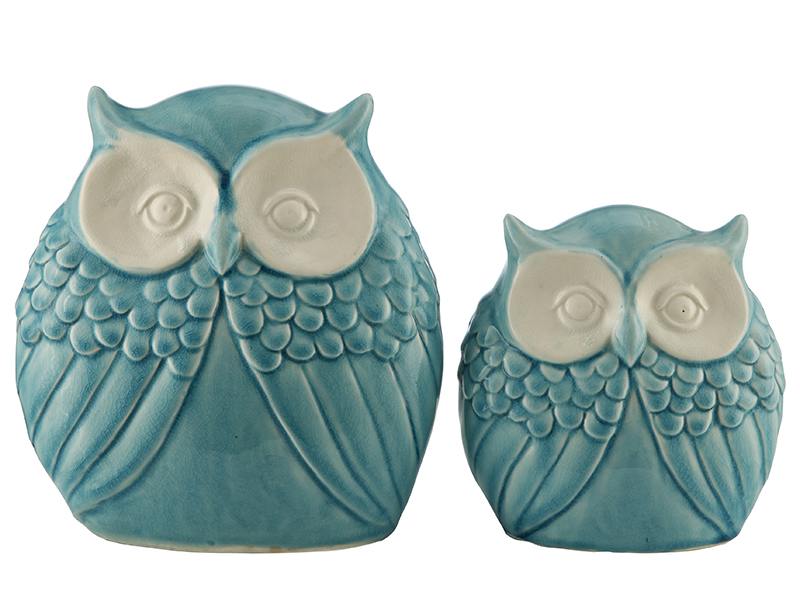 VINTAGE OWL 2 LI SET 22x17 CM (2)