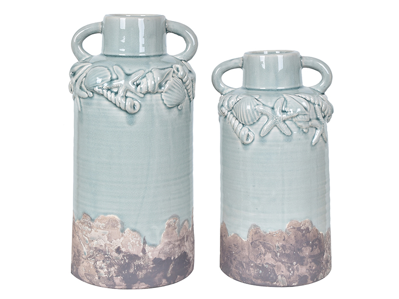 SEA SHELL VASES SET OF 2 33x27 CM (2)