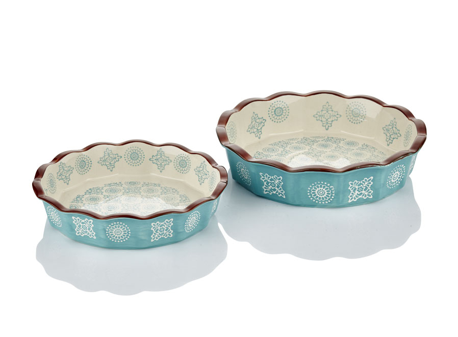 TURQUOISE ROUND 2 OVEN BOX 22x22x4 CM (8)